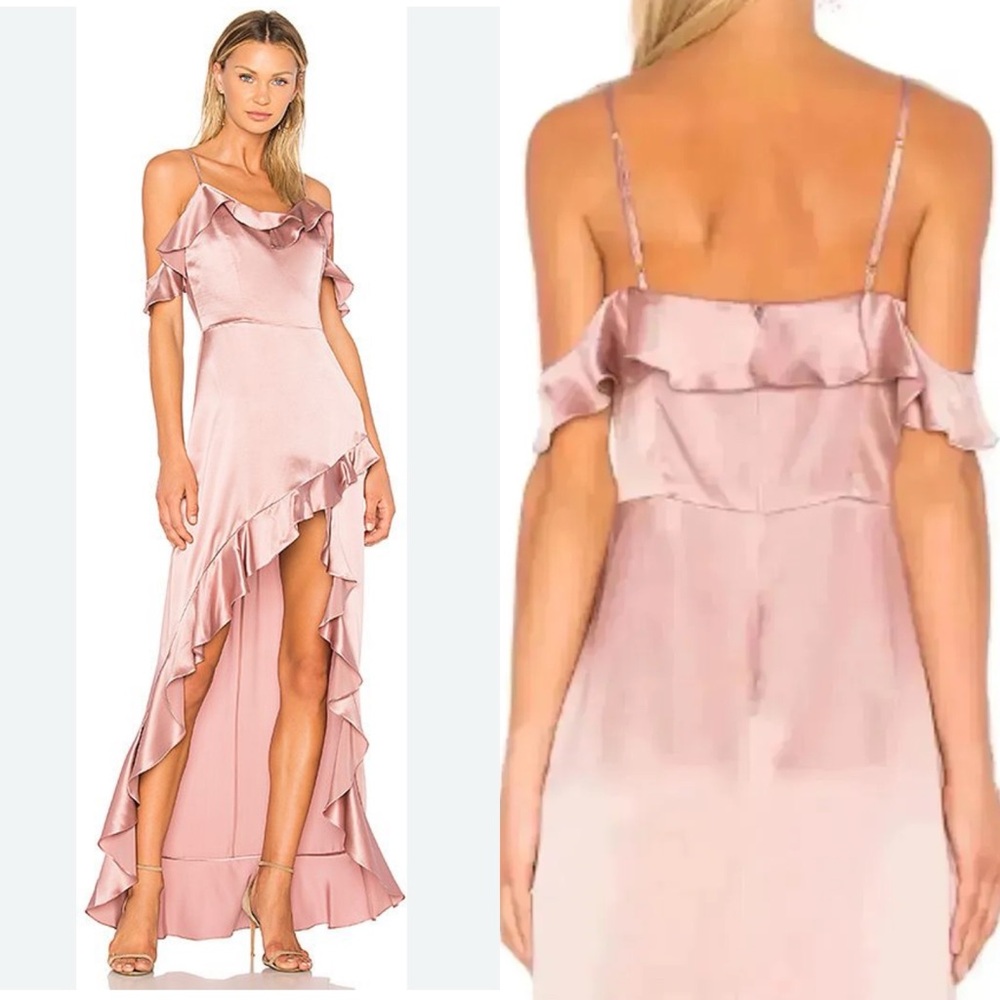 Amanda Uprichard Revolve Pink Ruffle Dress